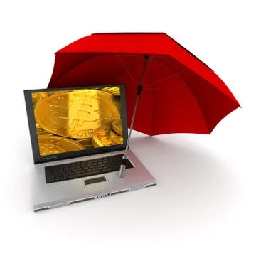 Bitcoin online safety Stock Illustration