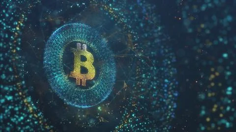 Bitcoin is an open source peer-to-peer electronic cash system that uses Foto stock