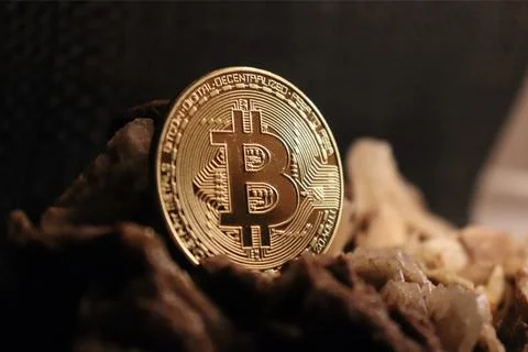 Bitcoin is an open source peer-to-peer electronic cash system that uses Stock Photos