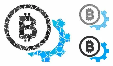Bitcoin options cog Composition Icon of Trembly Elements Stock Illustration