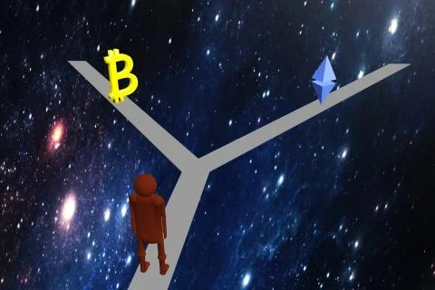 Bitcoin or Ethereum ? 스톡 일러스트