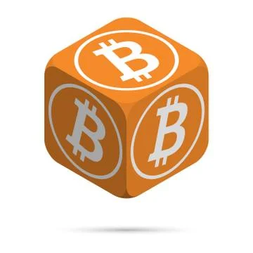 Bitcoin. Orange Bitcoin Cube Stock Illustration