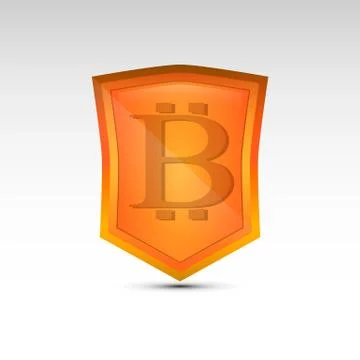 Bitcoin orange emblem Stock Illustration