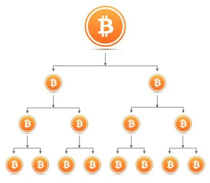 Bitcoin organization tree chart Stock Illustration