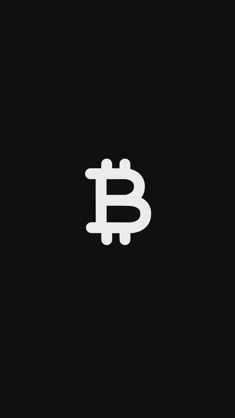 Bitcoin outline icon simple animation on black and white background. Stock Footage 297155335