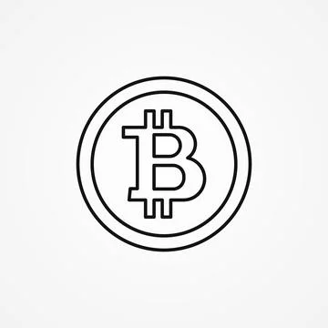 Bitcoin outline icon vector. Cryptocurrency logo isolated on white background Stock Illustration