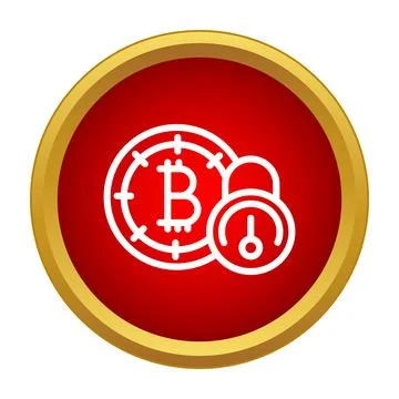 Bitcoin padlock icon showing cryptocurrency security Stock Illustration