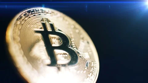Bitcoin Pan motion with Flare Stock Footage 81695673