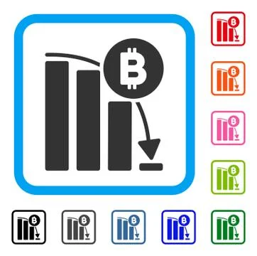 Bitcoin Panic Fall Chart Framed Icon イラスト素材
