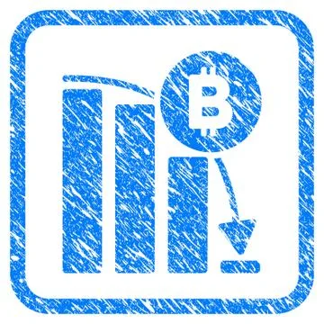 Bitcoin Panic Fall Chart Framed Stamp イラスト素材