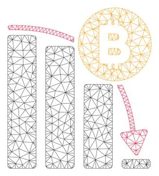 Bitcoin Panic Fall Chart Vector Mesh 2D Model 스톡 일러스트