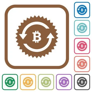 Bitcoin pay back guarantee sticker simple icons Stock Illustration