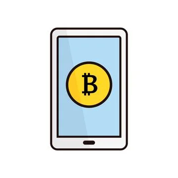 Bitcoin Payment with Smartphone. Vector. Stock Illustration