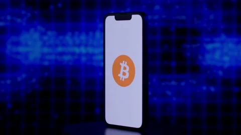 Bitcoin payment system on the blockchain Stock-Footage 231748342