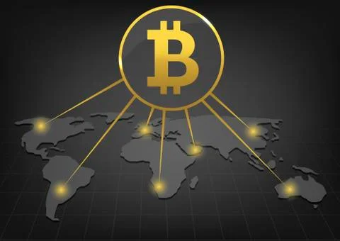 Bitcoin payment system Stock Illustration