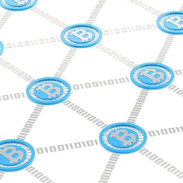 Bitcoin peer-to-peer network Stock Illustration