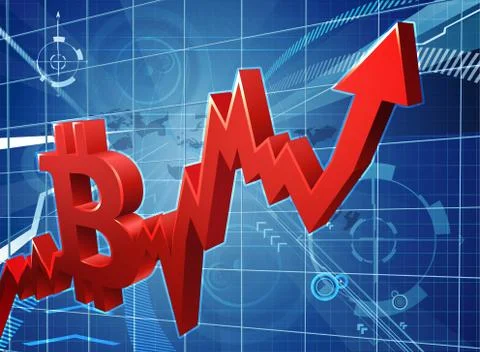 Bitcoin Performance Graph Concept Stock Illustration
