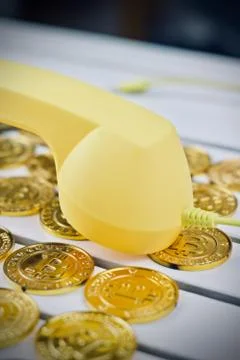 Bitcoin phone concept Foto stock