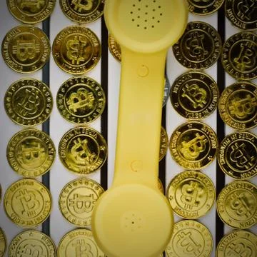 Bitcoin phone concept Stock Photos