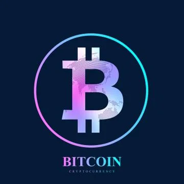 Bitcoin. Physical bit coin. Bitcoin digital currency coin damage world finance 스톡 일러스트