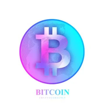 Bitcoin. Physical bit coin. Bitcoin digital currency coin damage world finance Illustrazione stock