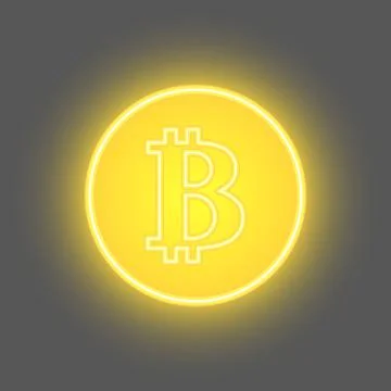 Bitcoin physical bit coin digital currency cryptocurrency golden coin with Illustrazione stock