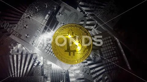 Bitcoin. Physical bit coin. Digital currency. Cryptocurrency Stock Photos