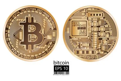 Bitcoin. Physical bit coin. Vector illustration. Stock Illustration