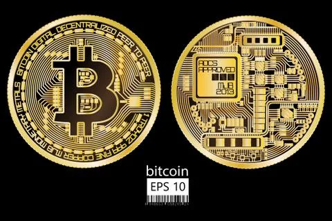 Bitcoin. Physical bit coin. Vector illustration. Stock Illustration