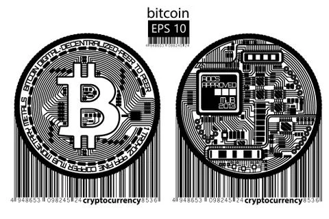 Bitcoin. Physical bit coin. Vector illustration. Stock Illustration