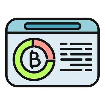 Bitcoin pie chart data analysis concept Stock Illustration