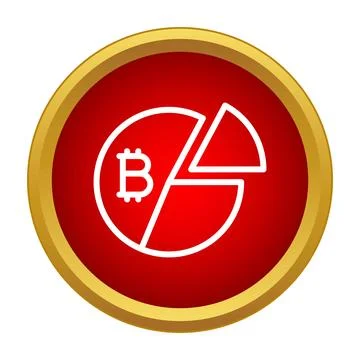 Bitcoin pie chart icon depicting cryptocurrency market share Stock Illustration
