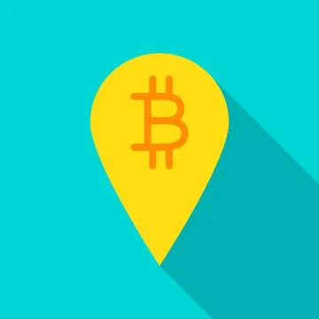 Bitcoin Pin Flat Icon Ilustración de archivo