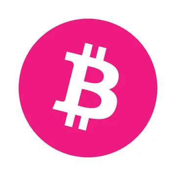 Bitcoin pink icon Stock Illustration