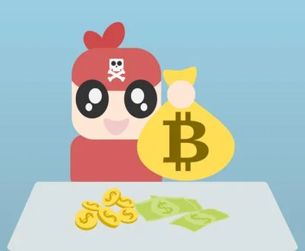 Bitcoin Pirate Stock Illustration