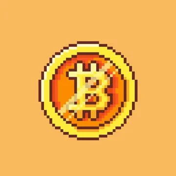 Bitcoin pixel art. Vector illustration design Stock Illustration