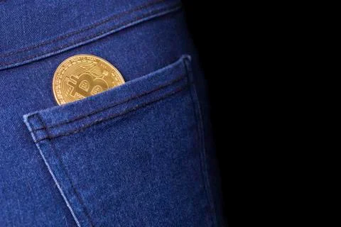 Bitcoin in the pocket Stock Photos