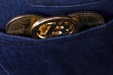 Bitcoin in the pocket Stock Photos