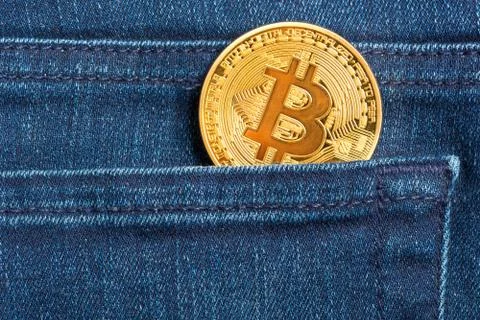 Bitcoin in a pocket Stock Photos