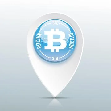 Bitcoin Pointer Blue Button Stock Illustration