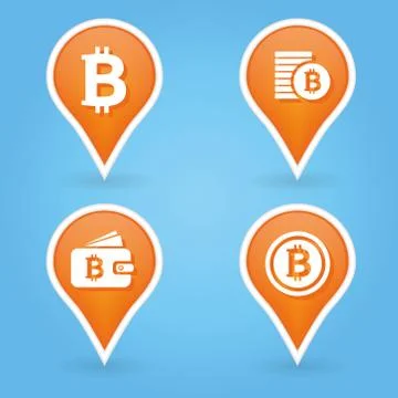 Bitcoin pointers Stock Illustration