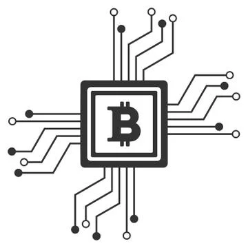 Bitcoin Pool Circuit Flat Icon Illustrazione stock
