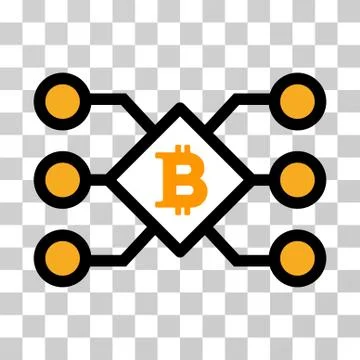 Bitcoin Pool Nodes Vector Icon 스톡 일러스트