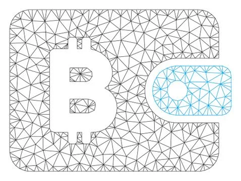 Bitcoin Pouch Vector Mesh Carcass Model Illustrazione stock