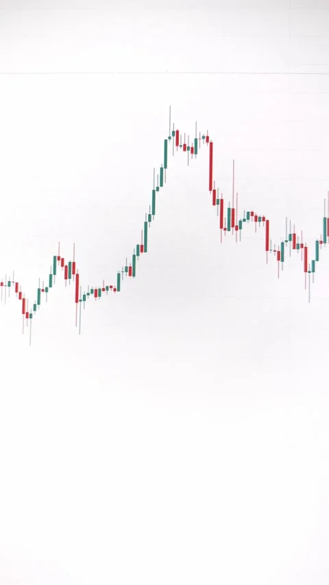 Bitcoin Price Chart with Candlestick Representation. Vertical Video Stock Footage 291106891