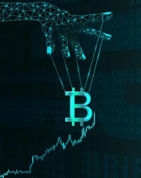 Bitcoin price manipulation. Stock Illustration
