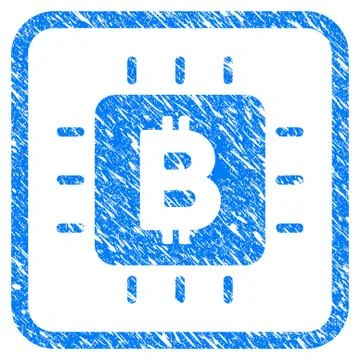 Bitcoin Processor Chip Framed Stamp Illustrazione stock