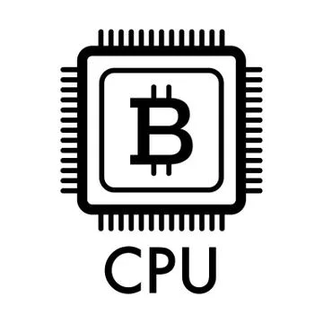 Bitcoin processor line icon. vector illustration isolated on white. outline Stock Illustration