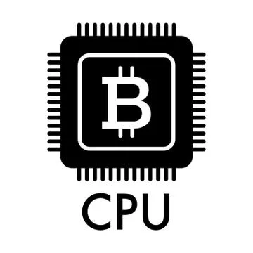 Bitcoin processor solid icon. vector illustration isolated on white. glyph style Illustrazione stock