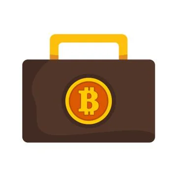 Bitcoin Professional Suitcase Vector Illustration Graphic Stock Illustration